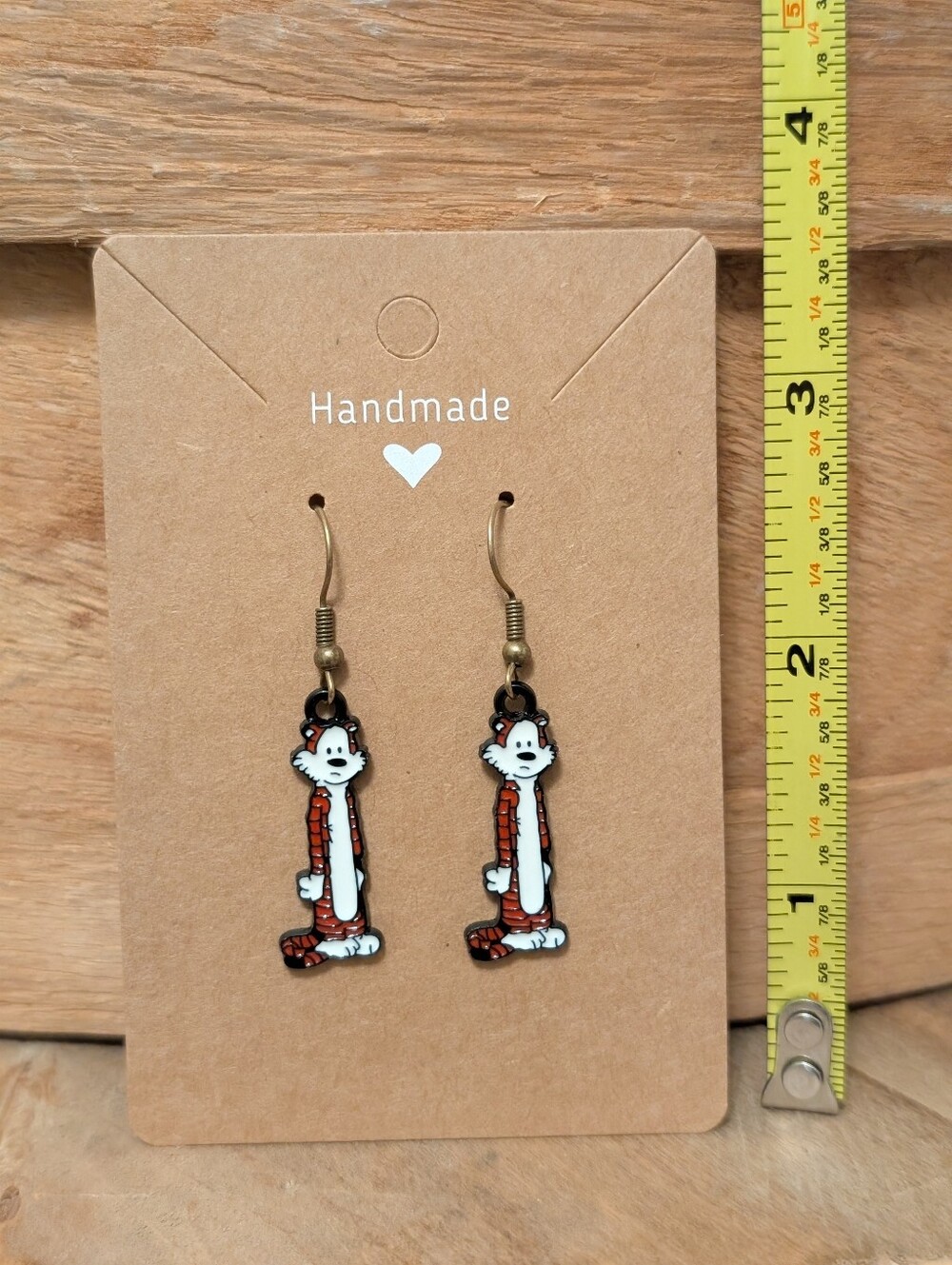 Hobbes - Tiger from Calvin and Hobbes Enamel Metal Earrings NEW